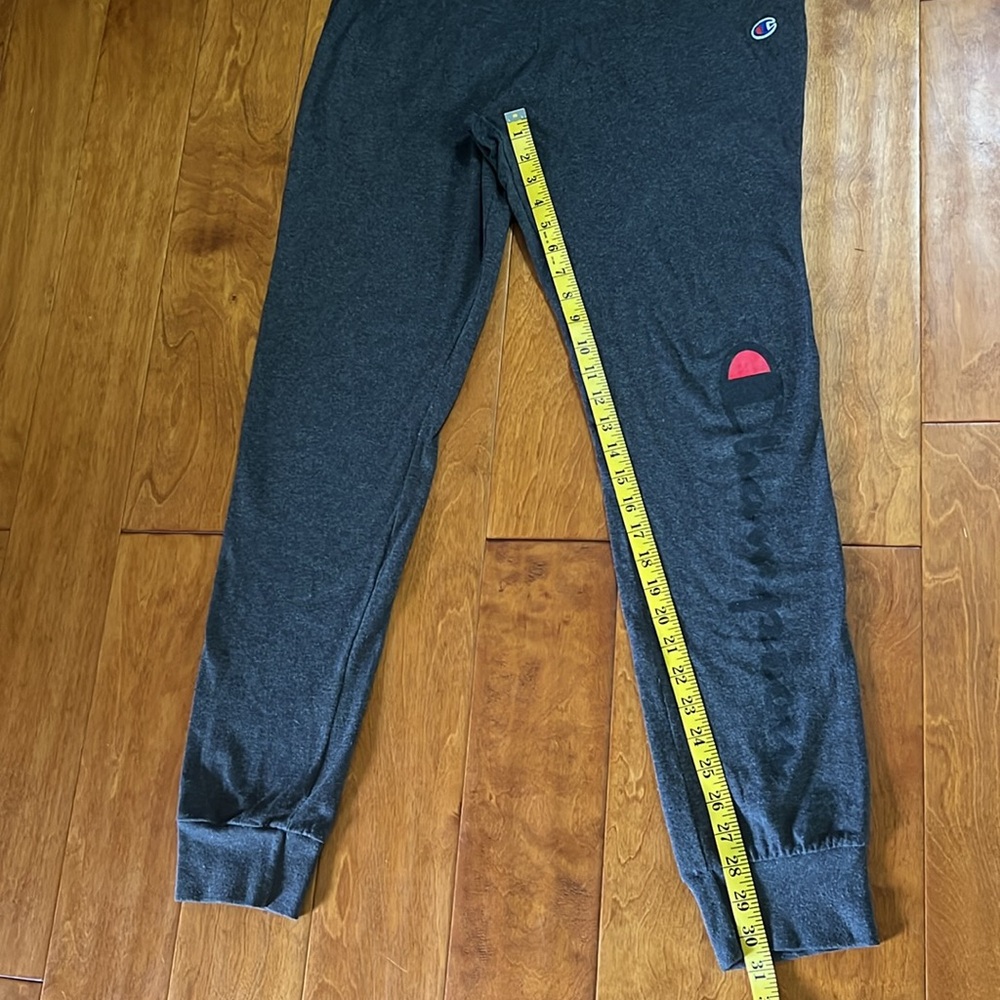 Champion Charcoal Grey Lightweight Sweatpants Tapered Ankles Size M Casual - Picture 9 of 10